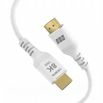 EFB Elektronik HDMI-21-00012 balts HDMI kabelis Ultra High Speed, 3 m, 8K60Hz, 48 Gbit/s, saderīgs ar HDMI 2.1/2.0