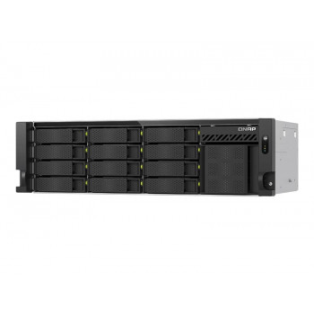 QNAP TS-h1655XeU-RP-8G NAS serveris statīvam, 16 nodalījumi, neliels dziļums, 8 GB RAM, 2x 10GbE, dublēts barošanas bloks