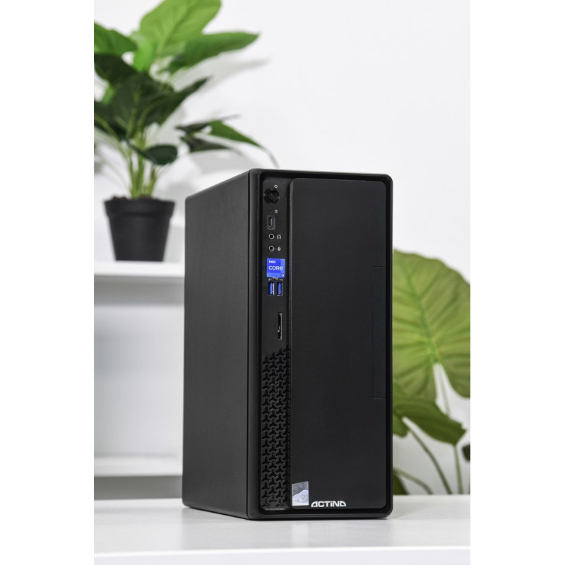 Actina Prime i3-12100 Mini Tower stacionārais dators, Intel Core i3-12100, 8 GB DDR4 RAM, 512 GB SSD, Windows 11 Home, melnā krāsā