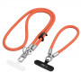 Tech-Protect C10S Rope Crossbody & Wrist siksniņu komplekts tālrunim, oranža/titāna krāsā