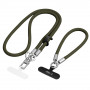 Tech-Protect C10S Rope Crossbody & Wrist siksniņu komplekts tālrunim, olīvzaļa/titāna krāsā