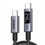 Ugreen L530 melns USB-C–USB-C kabelis, 2 m, PD 240 W, 480 Mbps, ar displeju