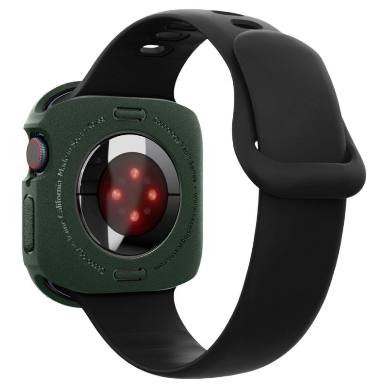 Spigen Caseology Vault aizsargapvalks Apple Watch 10 / 11 46 mm pulkstenim, pusnakts zaļā krāsā