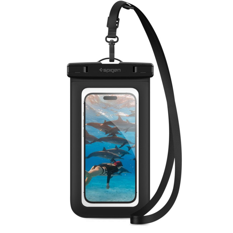 Spigen A601 Aqua Shield universālais ūdensizturīgais maciņš, melns