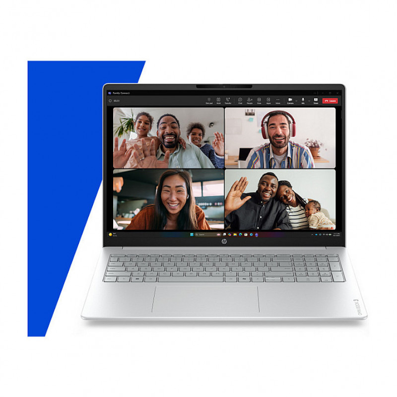 HP OmniBook 3 16-bu0057ngx 16" WUXGA portatīvais dators, Intel Core Ultra 5 225U, 16 GB RAM, 512 GB SSD, Windows 11 Home, vācu tastatūra (QWERTZ), sudraba