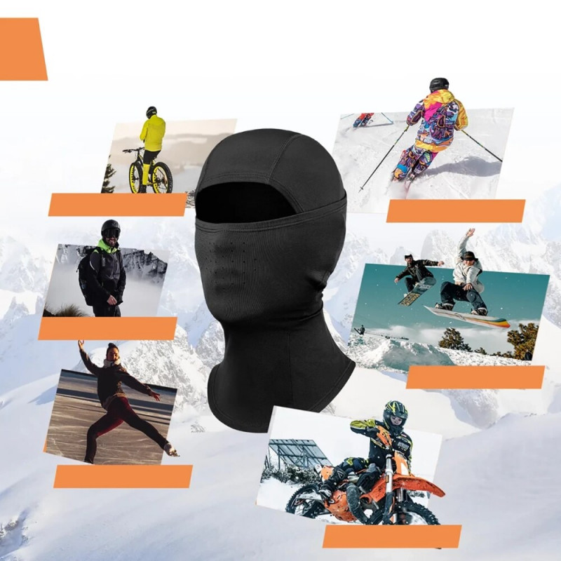 Qunature 13230023010 slēpošanas balaklava velosipēdam un motociklam, M izmērs, melna