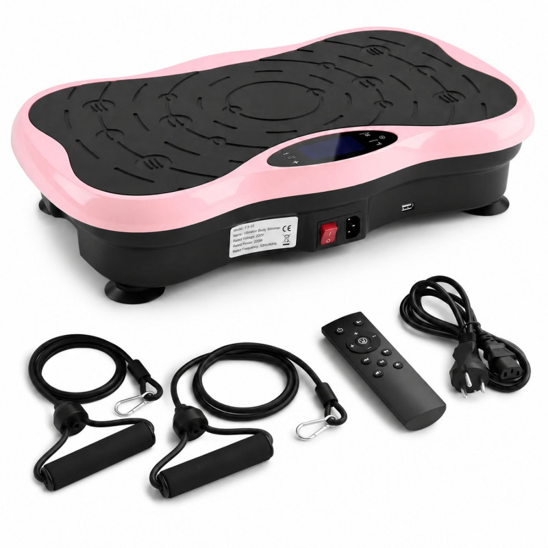 Extralink Moonwalk SpinMove vibrācijas platforma fitnesam, 200 W, rozā