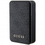 Guess GUPB10DP4GEGK 4G Leather Metal Logo pārnēsājamais akumulators 10000 mAh, 18 W, melns