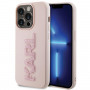 Karl Lagerfeld KLHCP15X3DMBKCPcietais maciņš Apple iPhone 15 Pro Max, 3D Rubber Glitter Logo, rozā
