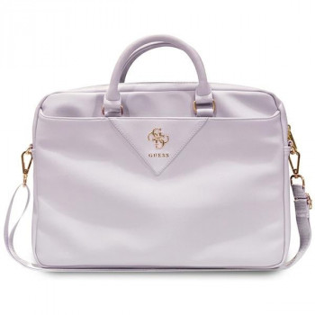 Guess ZIP Leather Triangle 4G portatīvā datora soma 16 collām, purpura krāsā, GUCB15ZPGSTEGU