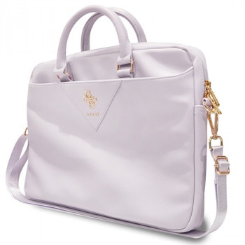 Guess ZIP Leather Triangle 4G portatīvā datora soma 16 collām, purpura krāsā, GUCB15ZPGSTEGU