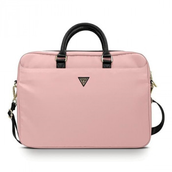 Guess GUCB15NTMLLP portatīvā datora soma līdz 16 collām, Nylon Triangle Logo, rozā