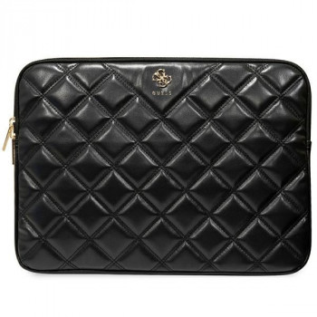 Guess GUCS14ZPSQSSGK portatīvā datora futrālis, 14 collas, Quilted 4G, melns