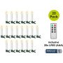 Goobay 75258 bezvadu LED Ziemassvētku eglītes sveces (20 gab.), komplektā 20x AAA (LR03), klipši, tālvadības pults, taimeris, regulējams spilgtums, silti balta gaisma (2600 K)