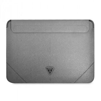 Guess GUCS16PSATLG klēpjdatora futrālis 16", Saffiano Triangle, sudraba