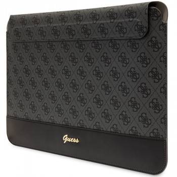 Guess GUCS14PS4SGK portatīvā datora futrālis 14 collas, 4G Stripe Metal Logo, melns