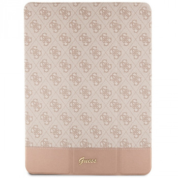 Guess GUFCP12PS4SGP Apple iPad Pro 12.9" (2020/2021/2022, 4th/5th/6th gen) Bookcase, 4G Stripe Allover, rozā