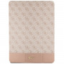Guess GUFCP12PS4SGP Apple iPad Pro 12.9" (2020/2021/2022, 4th/5th/6th gen) Bookcase, 4G Stripe Allover, rozā