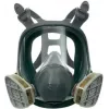 3M 6800 pilnas sejas daudzkārt lietojams respirators, M izmērs, silikons, polikarbonāta lēca, bajonetes filtra savienojums, pelēks/melns