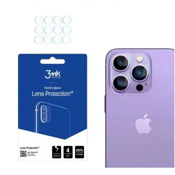 3MK Apple iPhone 14 Pro/14 Pro Max objektīvu aizsardzība – rūdīts stikls un alumīnija sakausējums, 9H cietība, melna