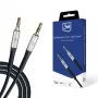 3MK AUX kabelis Jack 3,5 mm - Jack 3,5 mm, 1 m, Melns