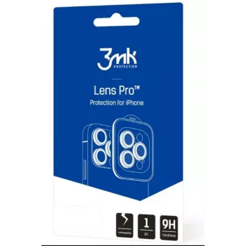 3MK Lens Protection Pro iPhone 12 Pro Max — rūdīta stikla kameras lēcu aizsargs (melns)