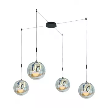 40W LED piekaramā lampa 2000lm dabīgi balta 4000K melna alumīnija 400mm