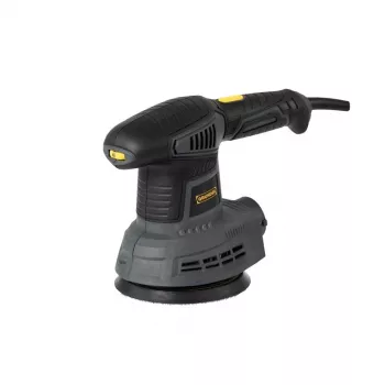 450W ekscentriskā slīpmašīna, 125mm, regulējams ātrums, putekļu savākšana, 3 slīpēšanas loksnes