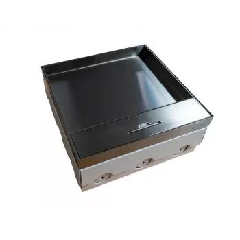 A-LAN grīdas kārba 12M – 12 moduļu grīdas kārba standarta ligzdām 22,5x45 mm (45x45 mm), leņķiska montāža