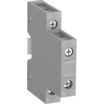 ABB CAL4-11 palīgkontaktu bloks 1NO+1NC, priekšējā montāža, skrūvju spailes (1SBN010120R1011)