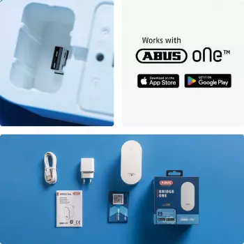 ABUS Security-Center BRIDGE One viedās mājas WLAN tilts (ABBO10000B), melns, 230 V, ar Bluetooth