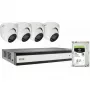 ABUS SECURITY-CENTER TVVR33843D 8 kanālu hibrīdais analogo/IP ierakstītāju komplekts ar 4 mini-dome kamerām