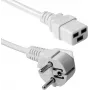 ACT AK5413 Barošanas kabelis balts 0,6 m CEE 7/7 uz IEC C19