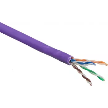 ACT Cat 6 U/UTP solid instalaācijas kabelis, LSZH, CPR Dca, 24AWG, violets, 305m (XS6003)