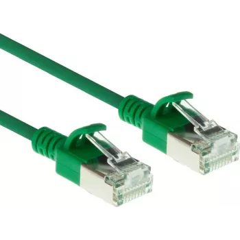 ACT Green 0.15m LSZH U/FTP CAT6A Datacenter Slimline Patch Cable Snagless ar RJ45 savienotājiem (DC7730)