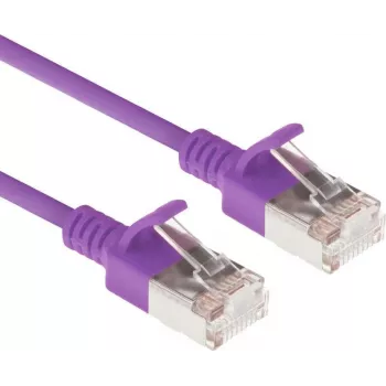 ACT DC7352 violeta 0,25 m LSZH U/FTP CAT6A Datacenter Slimline tīkla kabelis ar snagless RJ45 savienotājiem