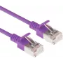 ACT DC7352 violeta 0,25 m LSZH U/FTP CAT6A Datacenter Slimline tīkla kabelis ar snagless RJ45 savienotājiem