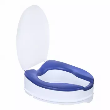 ACTIONMED paaugstinātais tualetes sēdekļa paliktnis ar vāku, 10 cm pacēlums, SoftRelief NT500AM