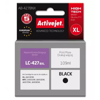 Activejet AB-427BNX Brother saderīga melnā tintes kasetne 109 ml, augstas ietilpības