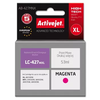 Activejet AB-427MNX Brother LC-427MXL saderīga magenta tintes kasetne, augstas ietilpības, 53 ml, Supreme sērija