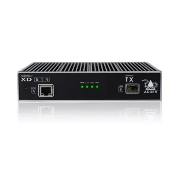 ADDER XD614P-DP DisplayPort KVM pagarinātājs, raidītājs un uztvērējs, vadu, līdz 4000 m optiskajā šķiedrā, 1920 x 1200 @ 60Hz, Cat6/Cat6a/Cat7/Cat8.1