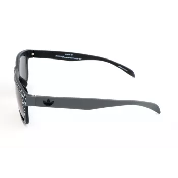 Adidas AOR005-TFS009 Vīriešu taisnstūra saulesbrilles - melns acetāta rāmis, pelēkas polikarbonāta lēcas, 54/21/140 mm