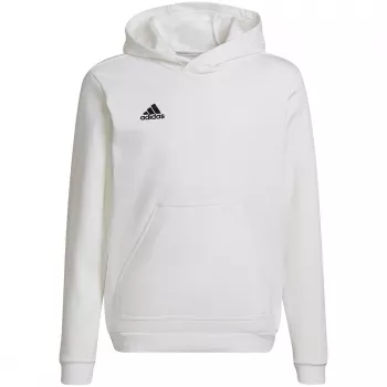 adidas Entrada 22 džemperis ar kapuci bērniem balts HG6303 (116 cm)