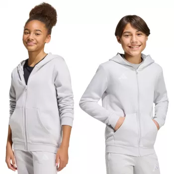 adidas Entrada 26 Full Zip Hoodie Kids Light Grey 140 cm