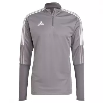 adidas Tiro 21 Treniņu tops Pelēks Four GH7301 Vīriešu Slim Fit Ceturtdaļas rāvējslēdzējs Garām piedurknēm AEROREADY Pārstrādāts poliesters