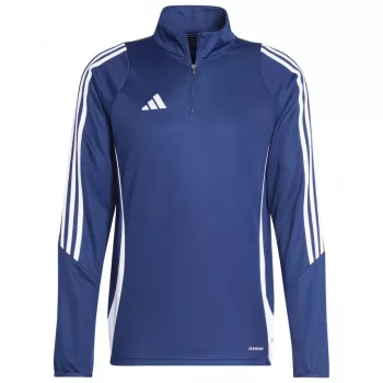 adidas Tiro 24 Treniņtops Komandas Tumši Zila/Balta Vīriešu Šaurs Griezums Garām Piedurknēm Ceturtdaļas Rāvējslēdzējs