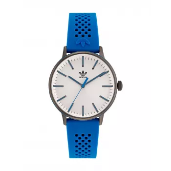ADIDAS Unisex Pulkstenis AOSY22019 38mm Nerūsējošais Tērauds Kvarca Analogais Melns Ciparnīca Silikona Siksniņa