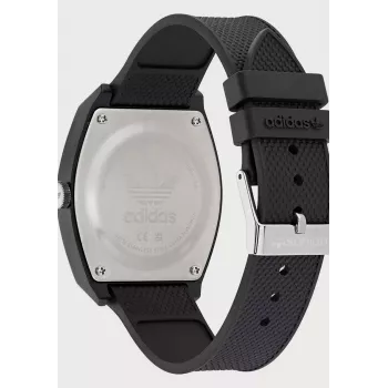 Adidas sieviešu pulkstenis AOST22038 38mm nerūsējošā tērauda korpuss, melna silikona siksniņa, analogais kvarcs