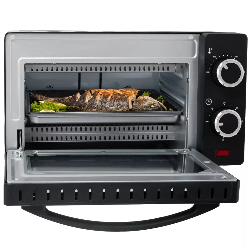 Adler AD 6032 kompakta elektriskā cepeškrāsns, 9 l, 650 W, melna