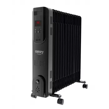 Adler Camry CR 7814 eļļas radiators ar tālvadības pulti, 2500 W, 3 jaudas līmeņi, 11 sekcijas, digitālais termostats, 24 h taimeris, LED displejs, aizsardzība pret pārkaršanu un apgāšanos, melns